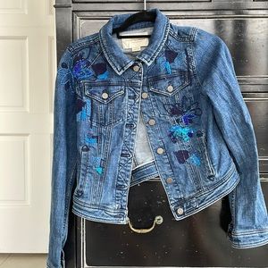 Anthropologie embroidered jean jacket.